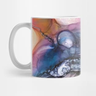 Orange + Teal Bubble Abstract Painting Mug